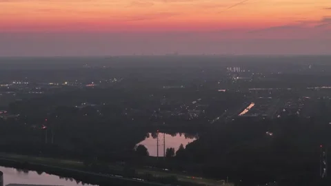 Red Sunset - Camera up tilt Stock Footage 277104793