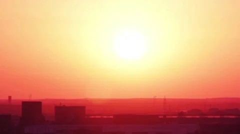 Red sunset in the city Stock Footage 923732