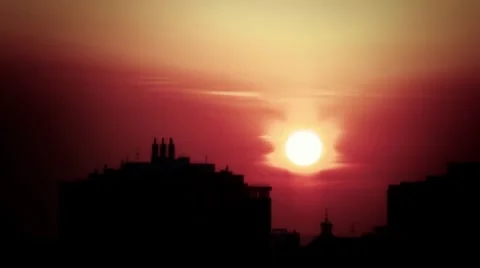 Red sunset Stock Footage 8553713
