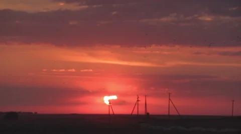 Red sunset. Stock Footage 67565205