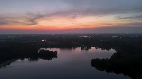 Red Sunset - Forward and up motion- Stock Footage 277104795