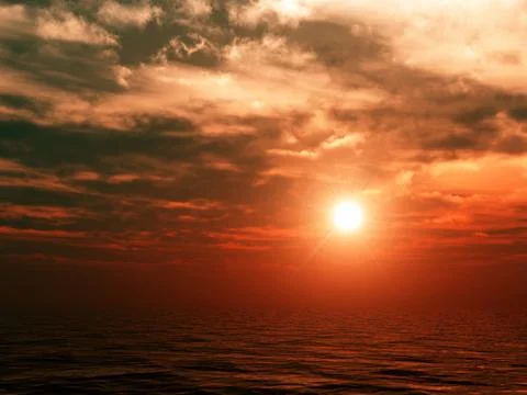 Red sunset Illustrazione stock