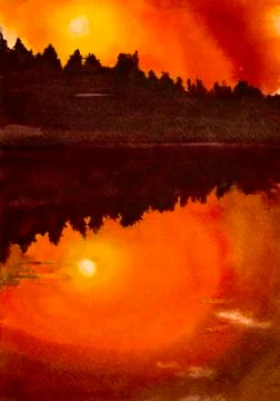 Red sunset Stock Illustration