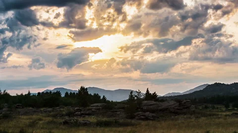 Red sunset leaving day Stock Footage 44039977