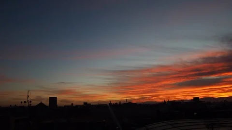 Red Sunset Marrakech Pan Video stock 100635181
