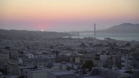 Red sunset over golden gate bridge san francisco sky bay area Stock-Footage 67358108