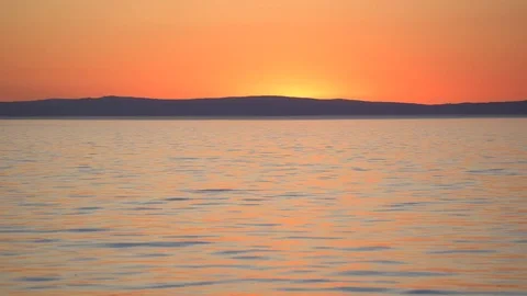 Red sunset over sea Stock Footage 77198852