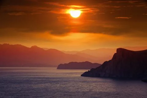 Red sunset Fotos Stock