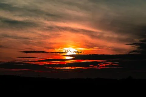  Red sunset Foto stock