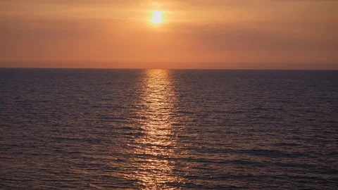 Red sunset in the sea. Stock Footage 120748682