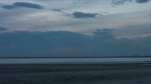 Red sunset on the seashore Stock Footage 75804881