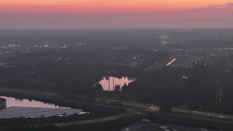 Red Sunset - Short reflection sunset water Stock Footage 277104790