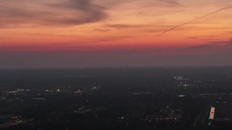 Red Sunset - Side ways close up sunset distance Stock Footage 277104796