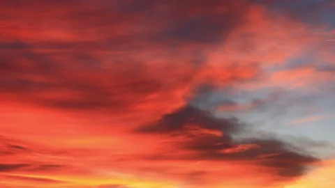 Red Sunset Sky Cloudscape Time Lapse Stock Footage 100460786