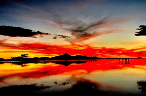 Red sunset sky Stock-Fotos
