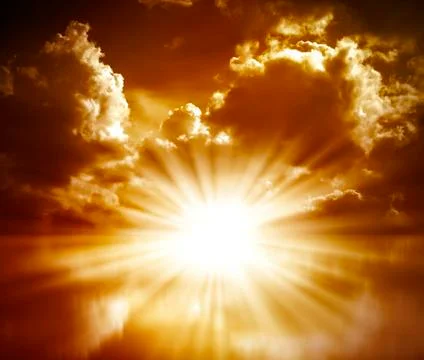 Red sunset, summers background Stock Illustration