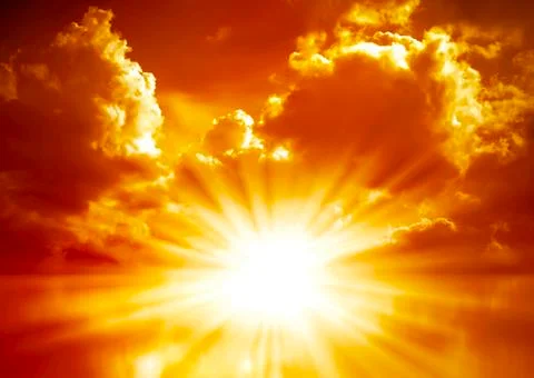 Red sunset, summers background Stock Illustration