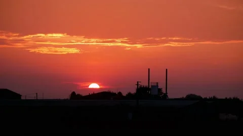 Red sunset, time lapse Stock Footage 162859598