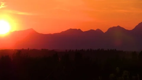 Red sunset in Tuscany Stock Footage 92549325
