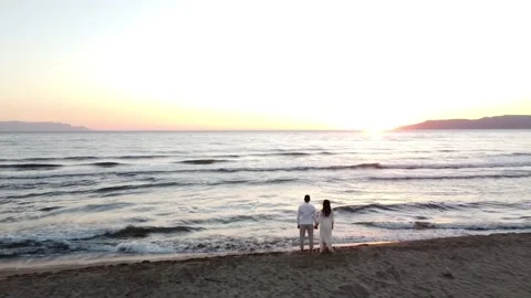 Red sunsets over sea.Red sky, yellow sun and amazing sea. Stock Footage 219614043