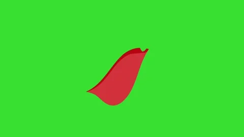Red super hero cape or cloak flying on green screen animation (Chroma key) Stock Footage 329174813