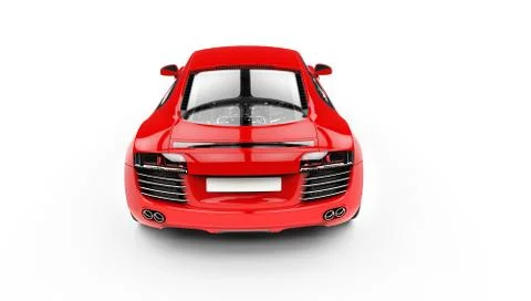 Red Supercar - Back Top View Stock Illustration