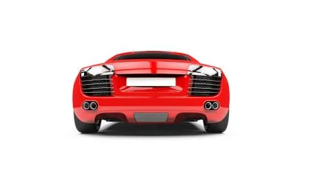 Red Supercar Back View Stock Illustration