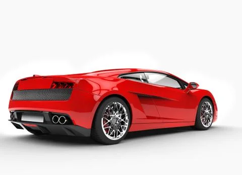 Red Supercar Back View Stock Illustration