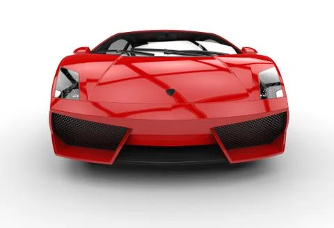 Red Supercar Front View Stock Illustration