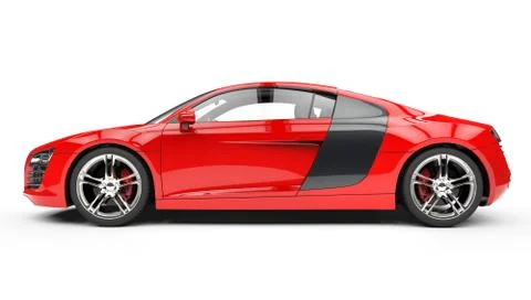 Red Supercar - Side View Ilustración de archivo