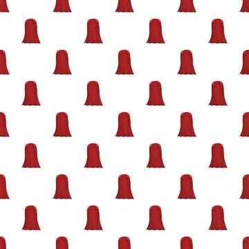 Red superhero cape repeating pattern on white background 库存插图