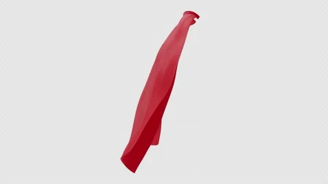 Red Superhero Cape Waving on With Alpha Channel 動画素材 342985179