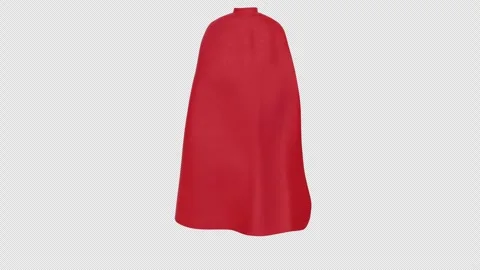 Red Superhero Cape Waving on With Alpha Channel Stock Footage 342985273