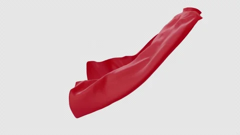 Red Superhero Cape Waving on With Alpha Channel Video stock 342985293