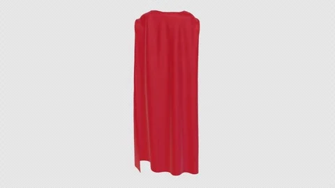Red Superhero Cape Waving on With Alpha Channel Stock-Footage 342985313