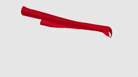 Red Superhero Cape Waving on With Alpha Channel Stock Footage 342985409