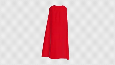 Red Superhero Cape Waving on With Alpha Channel Stock Footage 342985420