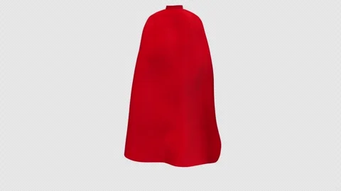 Red Superhero Cape Waving on With Alpha Channel Video stock 342985428