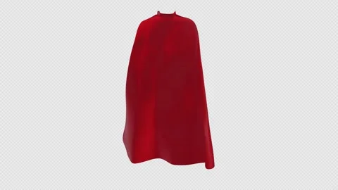 Red Superhero Cape Waving on With Alpha Channel 動画素材 342985473