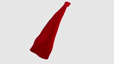 Red Superhero Cape Waving on With Alpha Channel Stock Footage 342985482