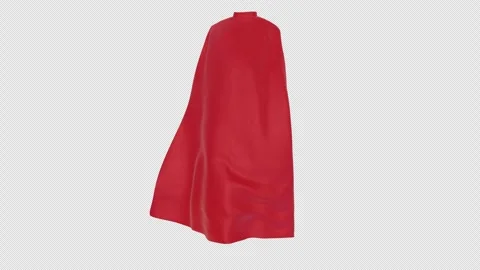 Red Superhero Cape Waving  With Alpha Channel 스톡 동영상 343882071
