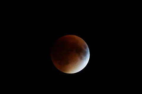 Red supermoon and eclipse Stock Photos