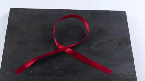 Red Support Ribbon i Stock Footage 222092571