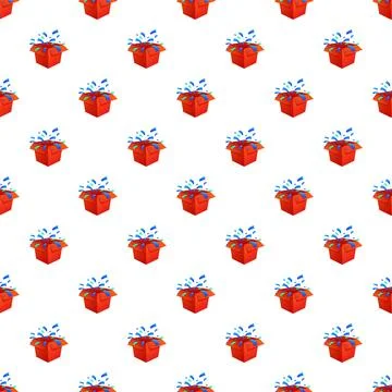 Red surprise gift boxes with confetti pattern 스톡 일러스트
