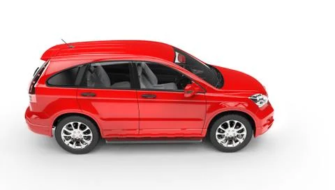 Red SUV - Top Side View Stock Illustration
