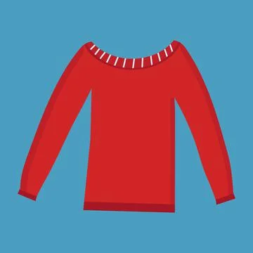 Red sweater on a blue background for use in clipart Stock Illustration