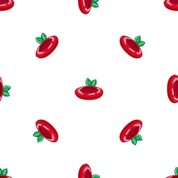 Red swim ring pattern seamless vector Illustrazione stock