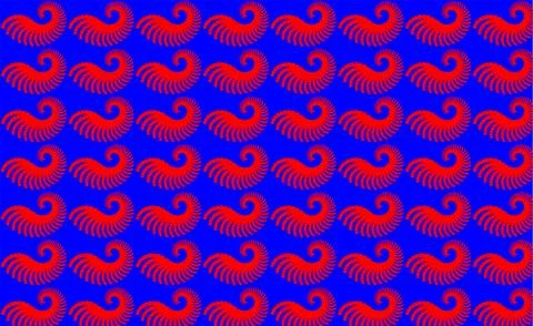 Red swirl paisley vector pattern on blue background for textile prints Stock Illustration