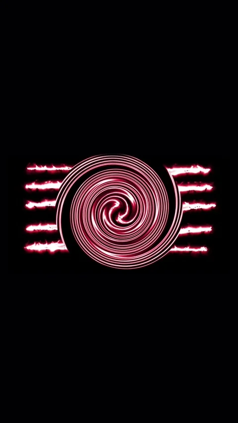 Red swirling vortex with horizontal electric light streaks on dark black ba.. Stock Footage 344730546