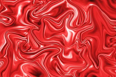RED swirly colored abstract background with silky fluid liquid effect. Design Stock Illustration